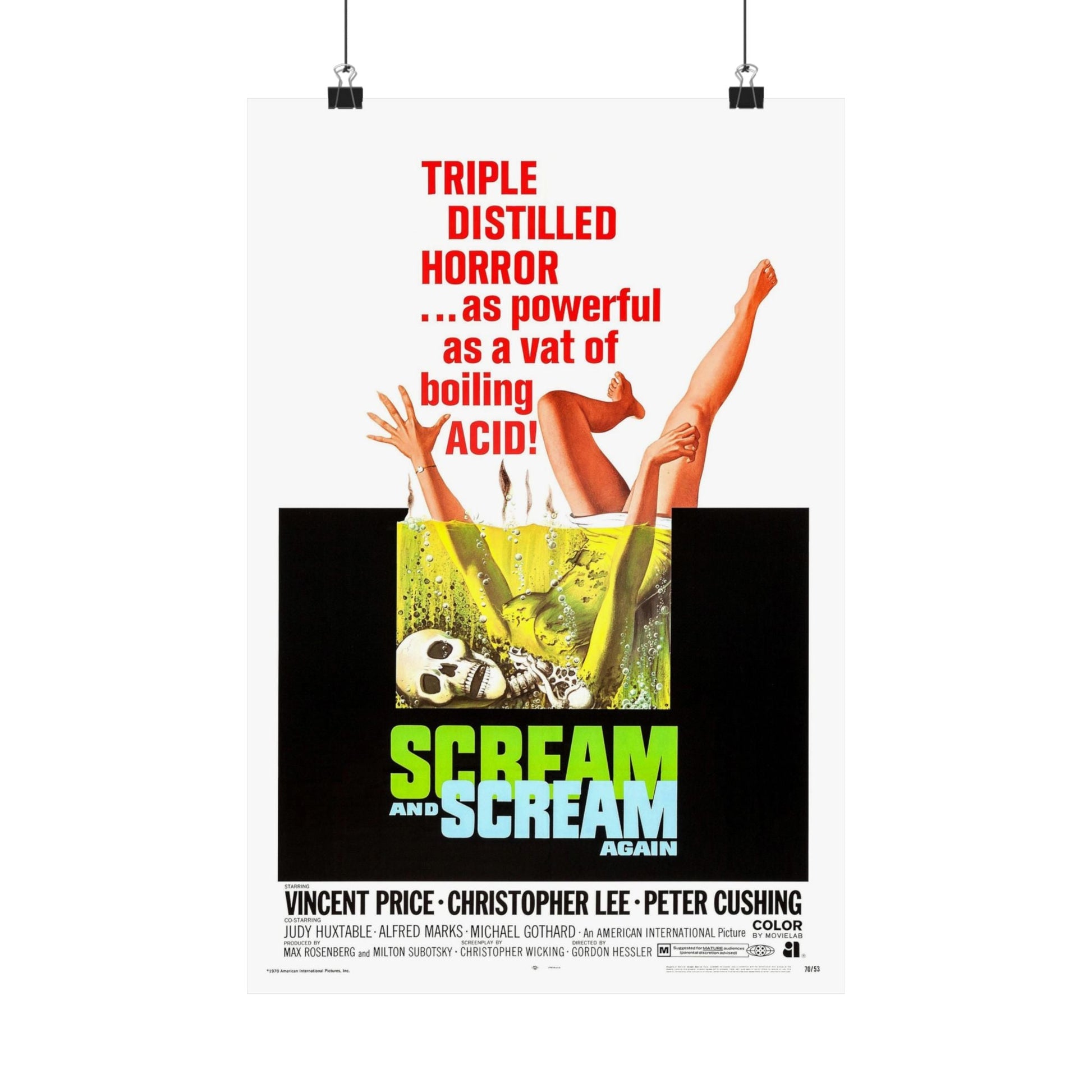 SCREAM AND SCREAM AGAIN 1970 - Paper Movie Poster-12″ x 18″-The Sticker Space