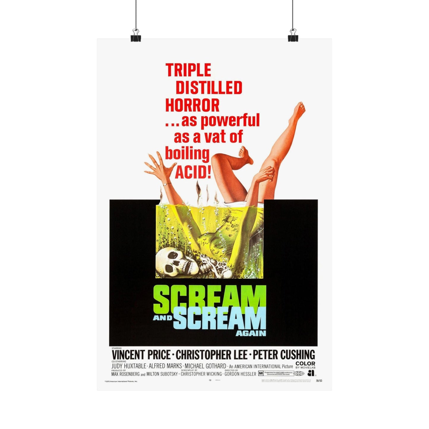 SCREAM AND SCREAM AGAIN 1970 - Paper Movie Poster-16″ x 24″-The Sticker Space