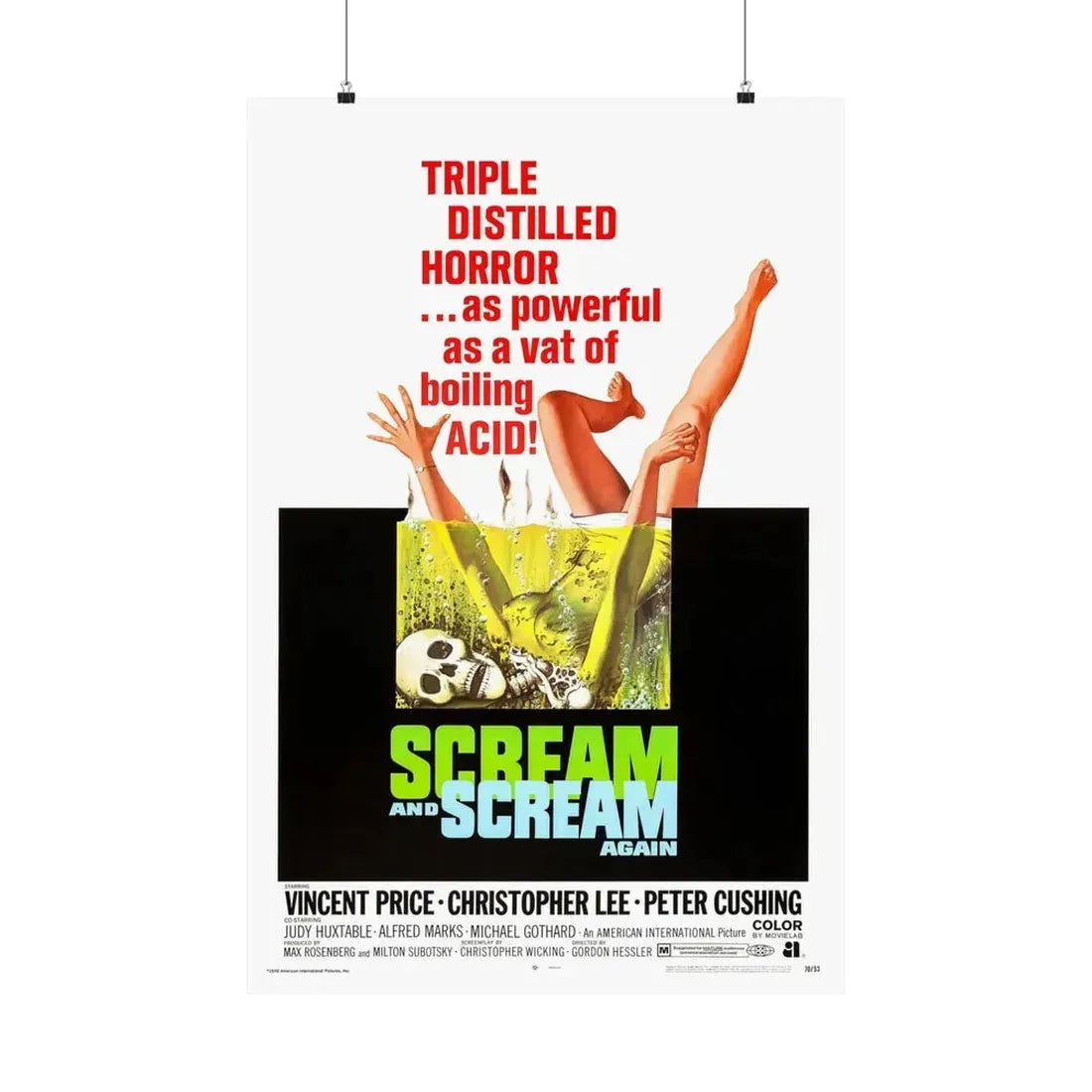 SCREAM AND SCREAM AGAIN 1970 - Paper Movie Poster 24″ x 36″ Matte - The Sticker Space