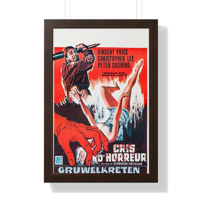 SCREAM AND SCREAM AGAIN (BELGIAN) 1970 - Framed Movie Poster-16″ x 24″-The Sticker Space