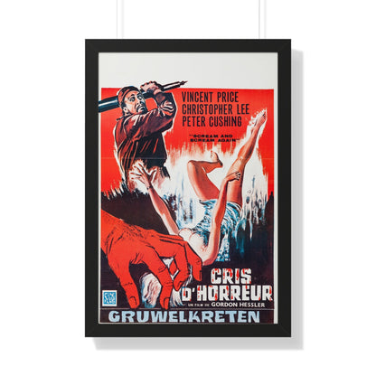 SCREAM AND SCREAM AGAIN (BELGIAN) 1970 - Framed Movie Poster-20" x 30"-The Sticker Space