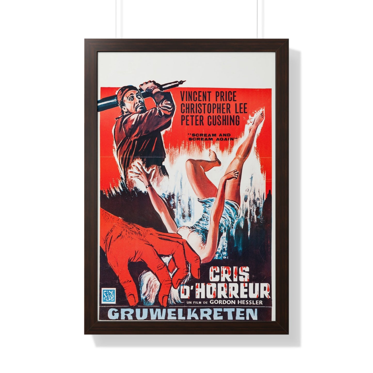 SCREAM AND SCREAM AGAIN (BELGIAN) 1970 - Framed Movie Poster-20" x 30"-The Sticker Space