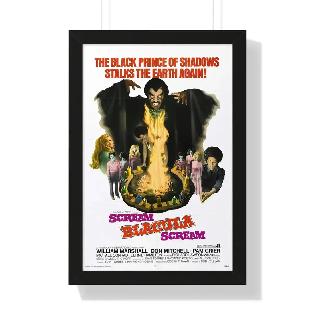 SCREAM BLACULA SCREAM 1973 - Framed Movie Poster 16″ x 24″ Black - The Sticker Space