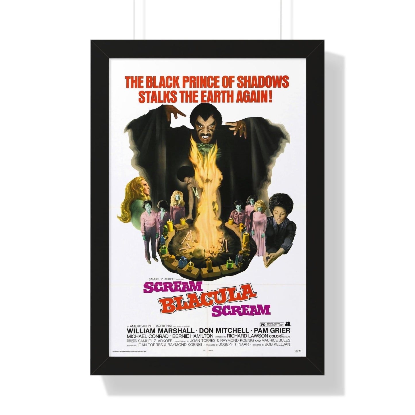 SCREAM BLACULA SCREAM 1973 - Framed Movie Poster-16″ x 24″-The Sticker Space