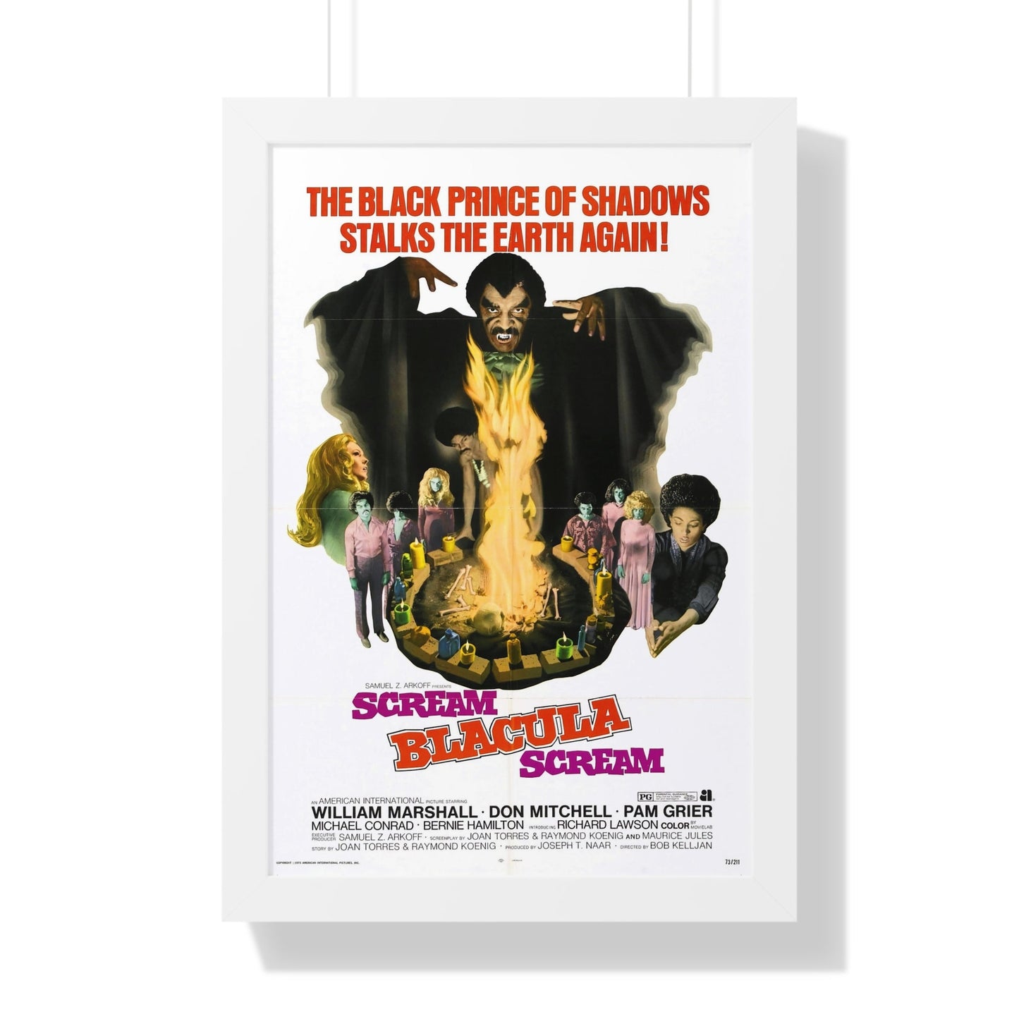 SCREAM BLACULA SCREAM 1973 - Framed Movie Poster-16″ x 24″-The Sticker Space