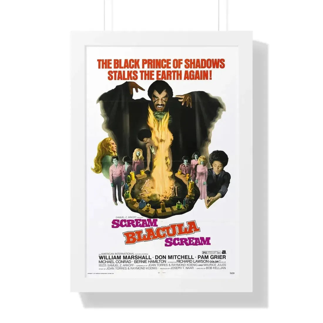SCREAM BLACULA SCREAM 1973 - Framed Movie Poster 16″ x 24″ White - The Sticker Space