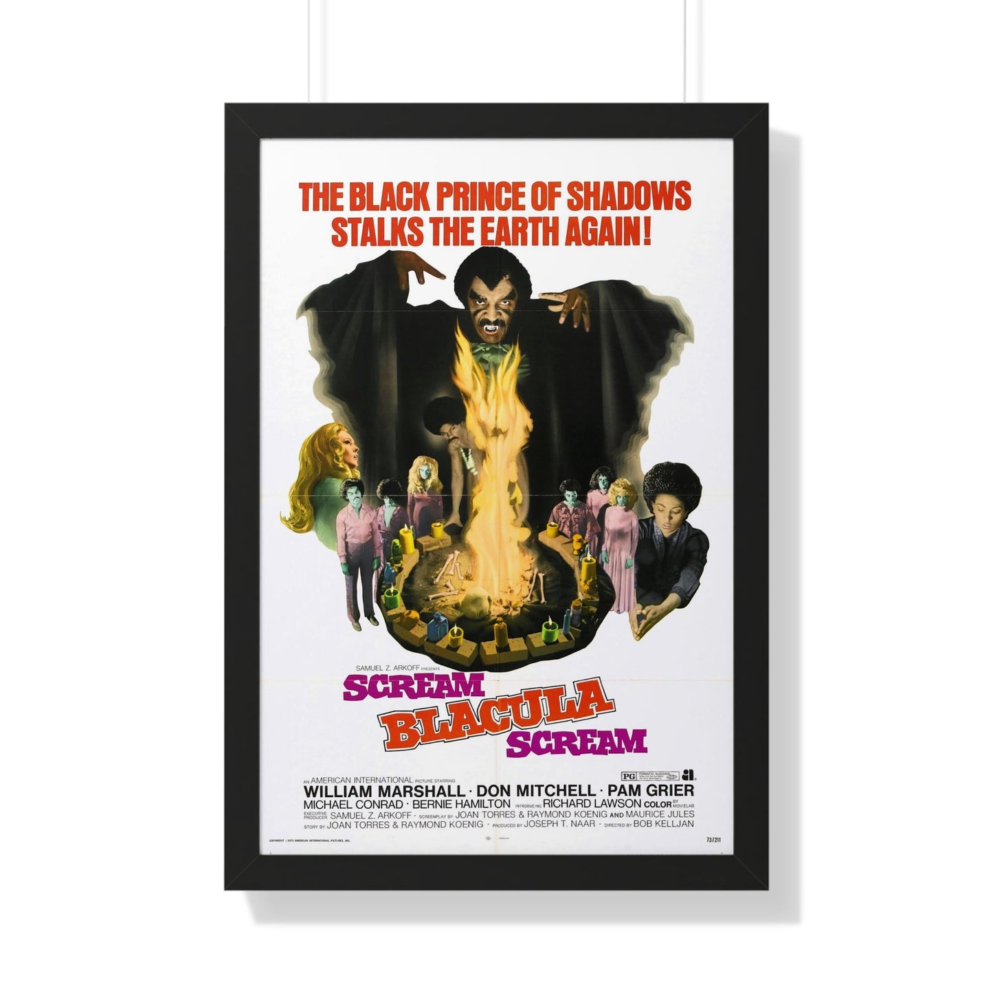 SCREAM BLACULA SCREAM 1973 - Framed Movie Poster-20" x 30"-The Sticker Space