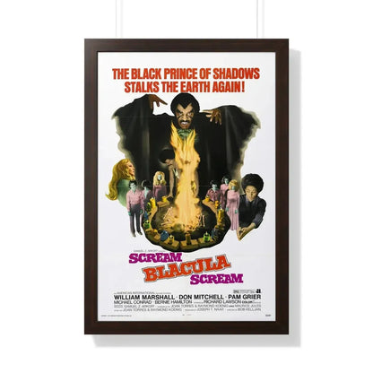 SCREAM BLACULA SCREAM 1973 - Framed Movie Poster 20" x 30" Walnut - The Sticker Space