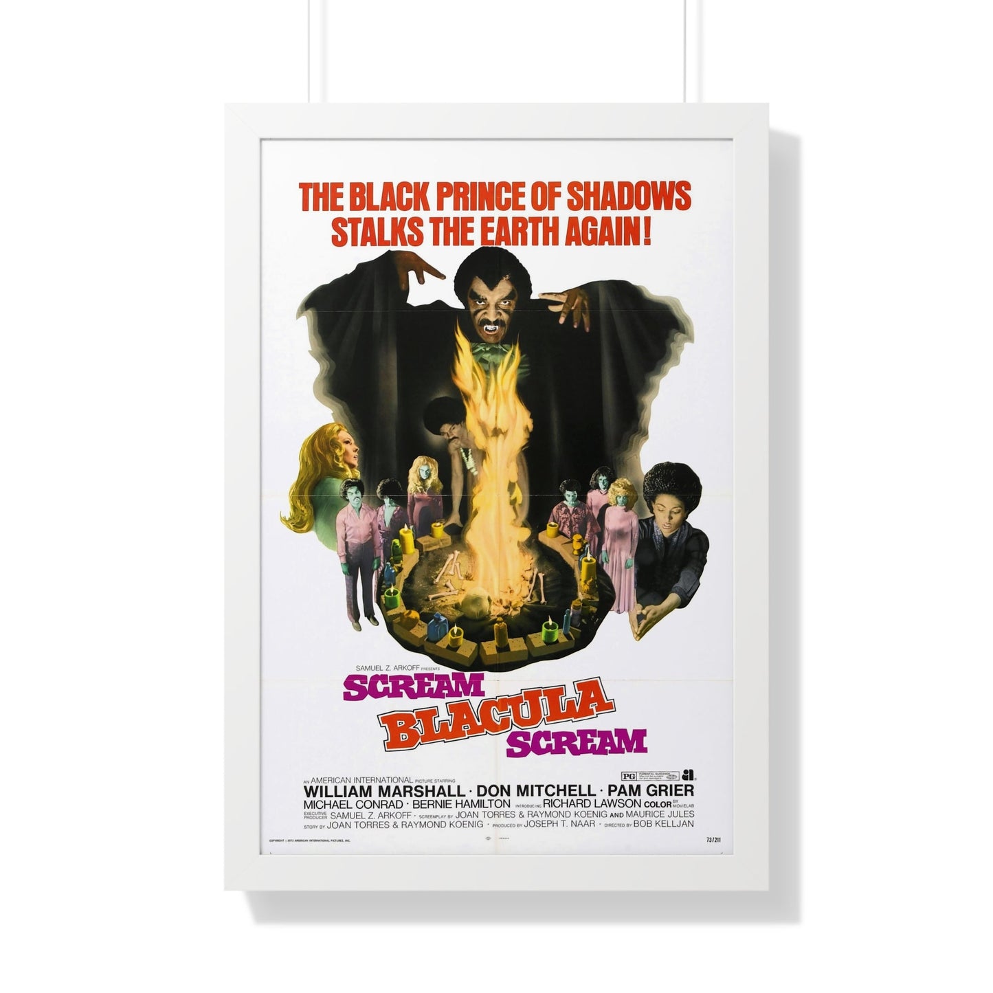 SCREAM BLACULA SCREAM 1973 - Framed Movie Poster-20" x 30"-The Sticker Space