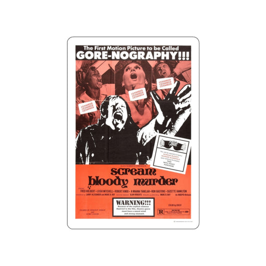 SCREAM BLOODY MURDER 1973 Movie Poster STICKER Vinyl Die-Cut Decal-White-The Sticker Space