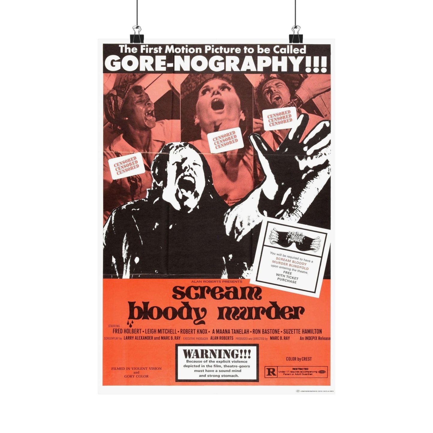 SCREAM BLOODY MURDER 1973 - Paper Movie Poster-12″ x 18″-The Sticker Space