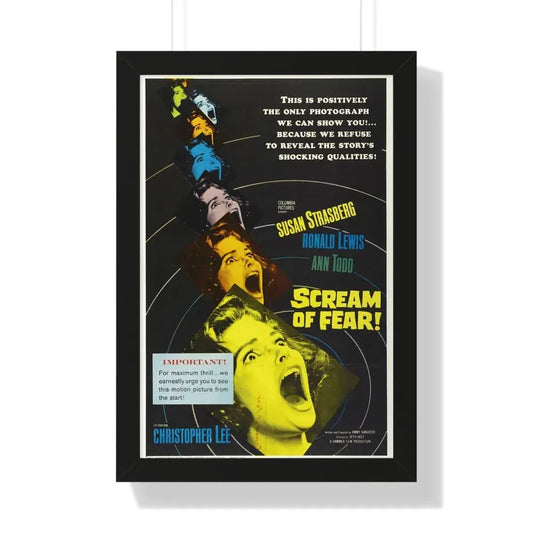 SCREAM OF FEAR 1961 - Framed Movie Poster 16″ x 24″ Black - The Sticker Space