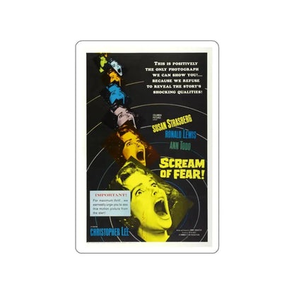 SCREAM OF FEAR 1961 Movie Poster STICKER Vinyl Die-Cut Decal 5 Inch - The Sticker Space