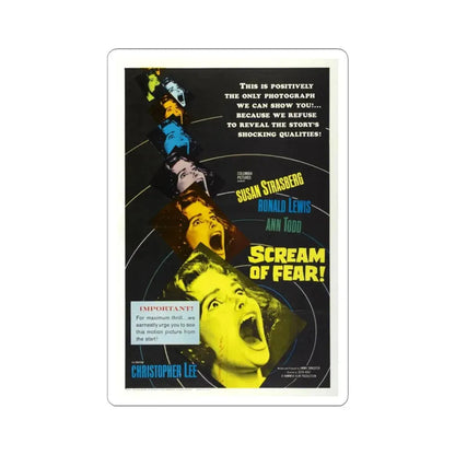 SCREAM OF FEAR 1961 Movie Poster - STICKER Vinyl Kiss-Cut Decal 4 Inch White - The Sticker Space