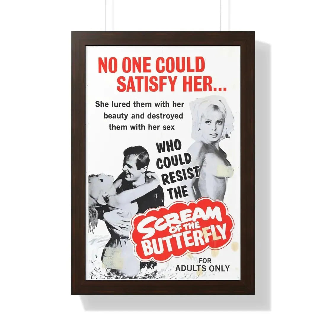 SCREAM OF THE BUTTERFLY 1965 - Framed Movie Poster 16″ x 24″ Walnut - The Sticker Space