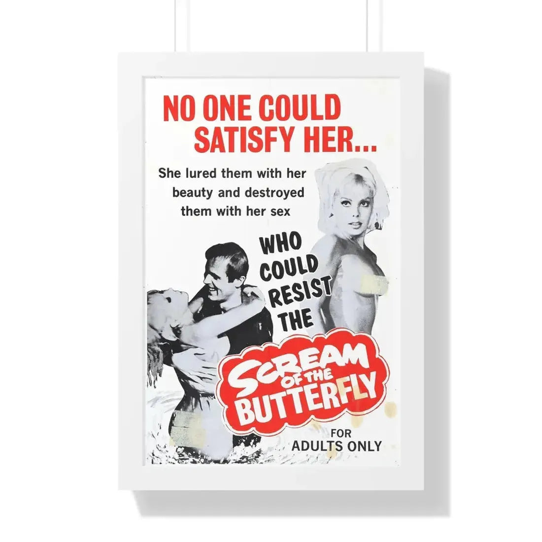 SCREAM OF THE BUTTERFLY 1965 - Framed Movie Poster 16″ x 24″ White - The Sticker Space