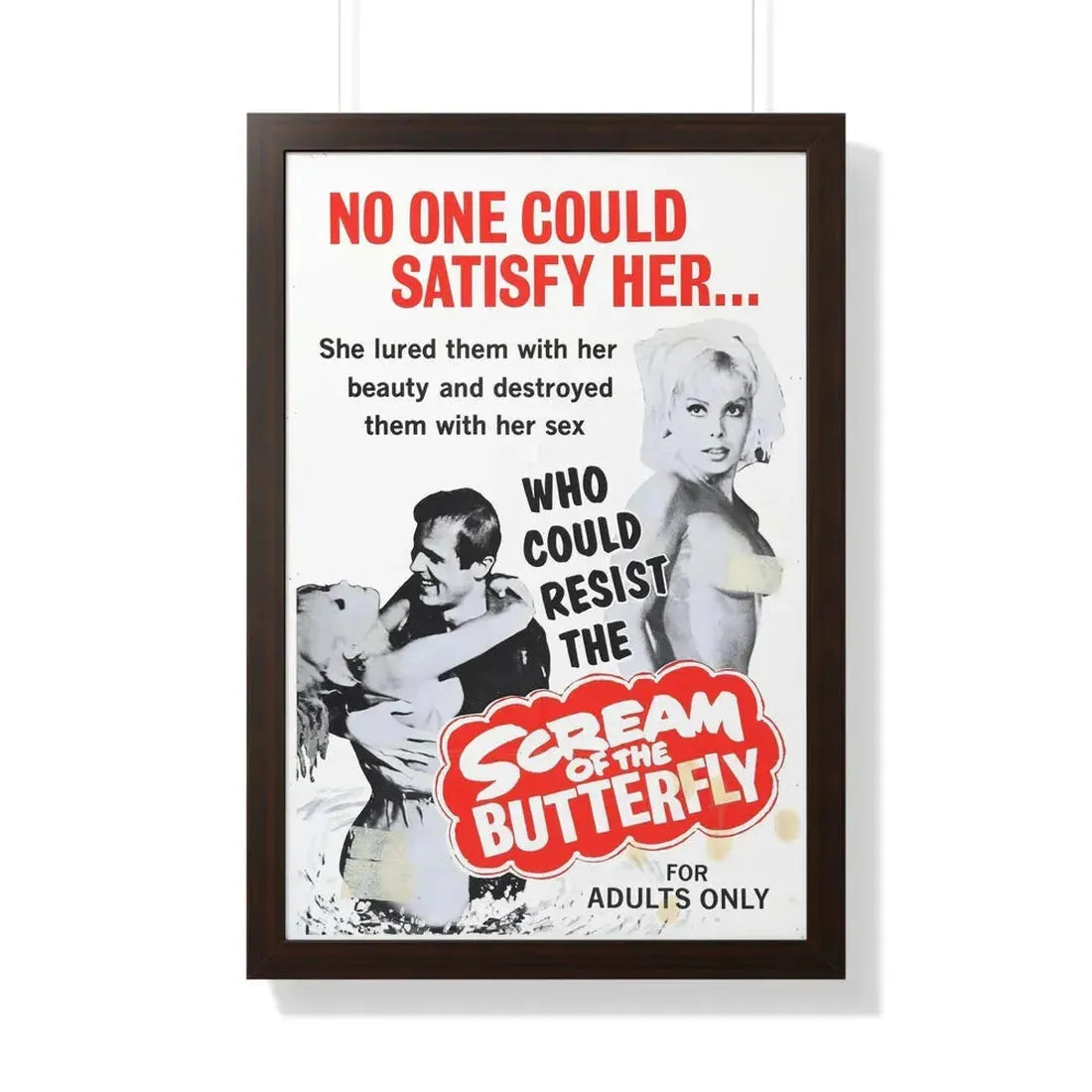 SCREAM OF THE BUTTERFLY 1965 - Framed Movie Poster 20" x 30" Walnut - The Sticker Space