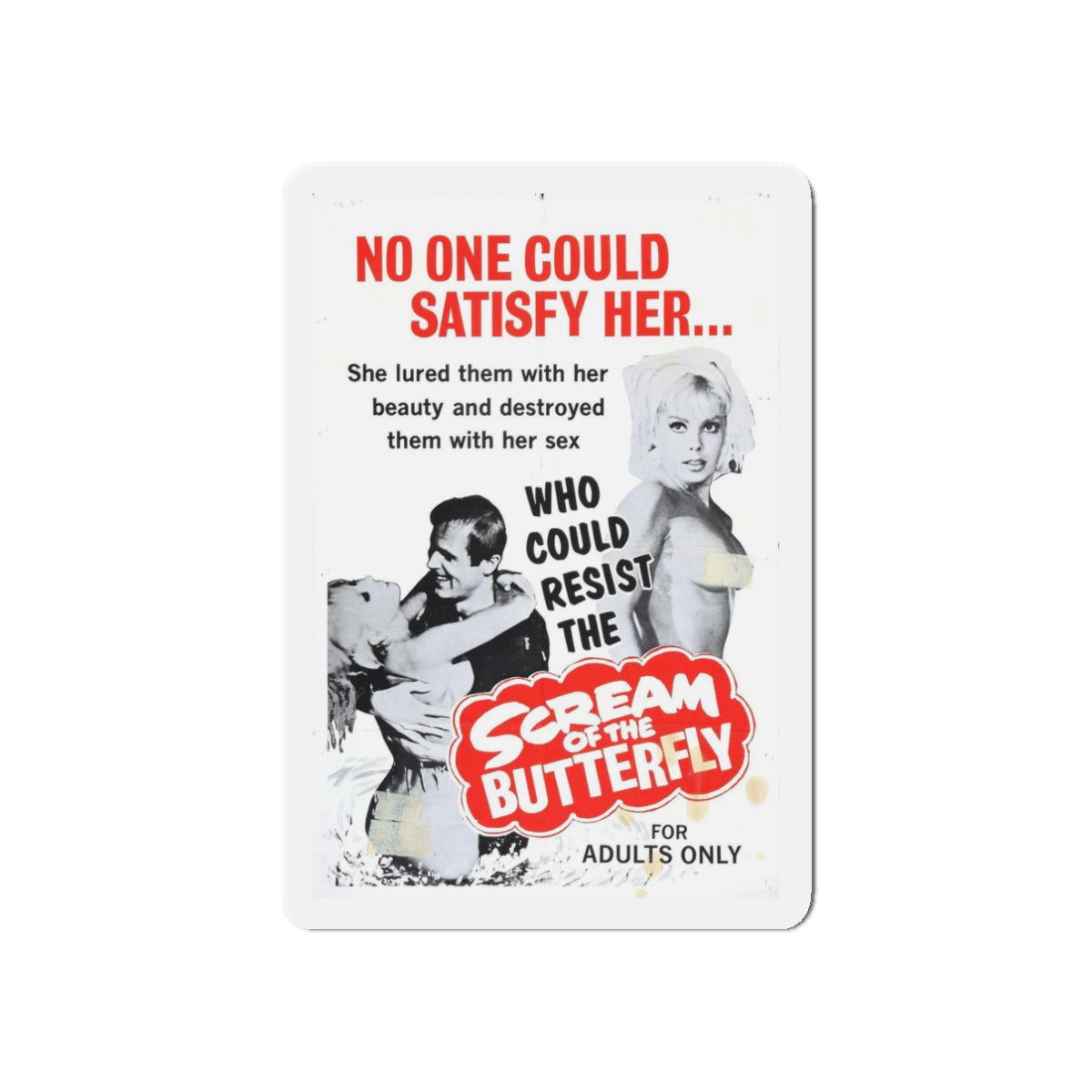 SCREAM OF THE BUTTERFLY 1965 Movie Poster - Refrigerator Magnet-3" x 3"-The Sticker Space