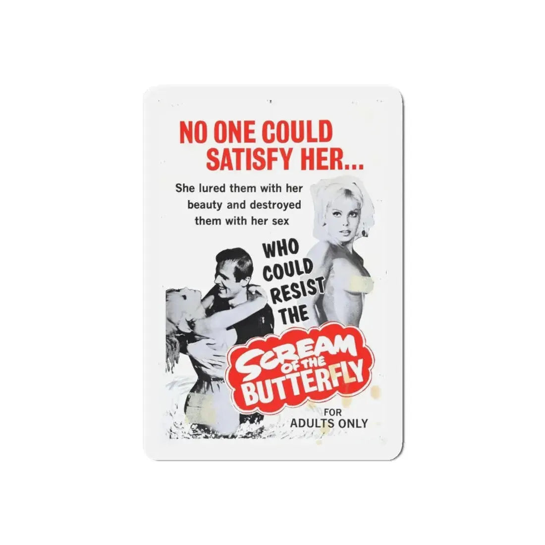 SCREAM OF THE BUTTERFLY 1965 Movie Poster - Refrigerator Magnet 4 Inch Die-Cut - The Sticker Space