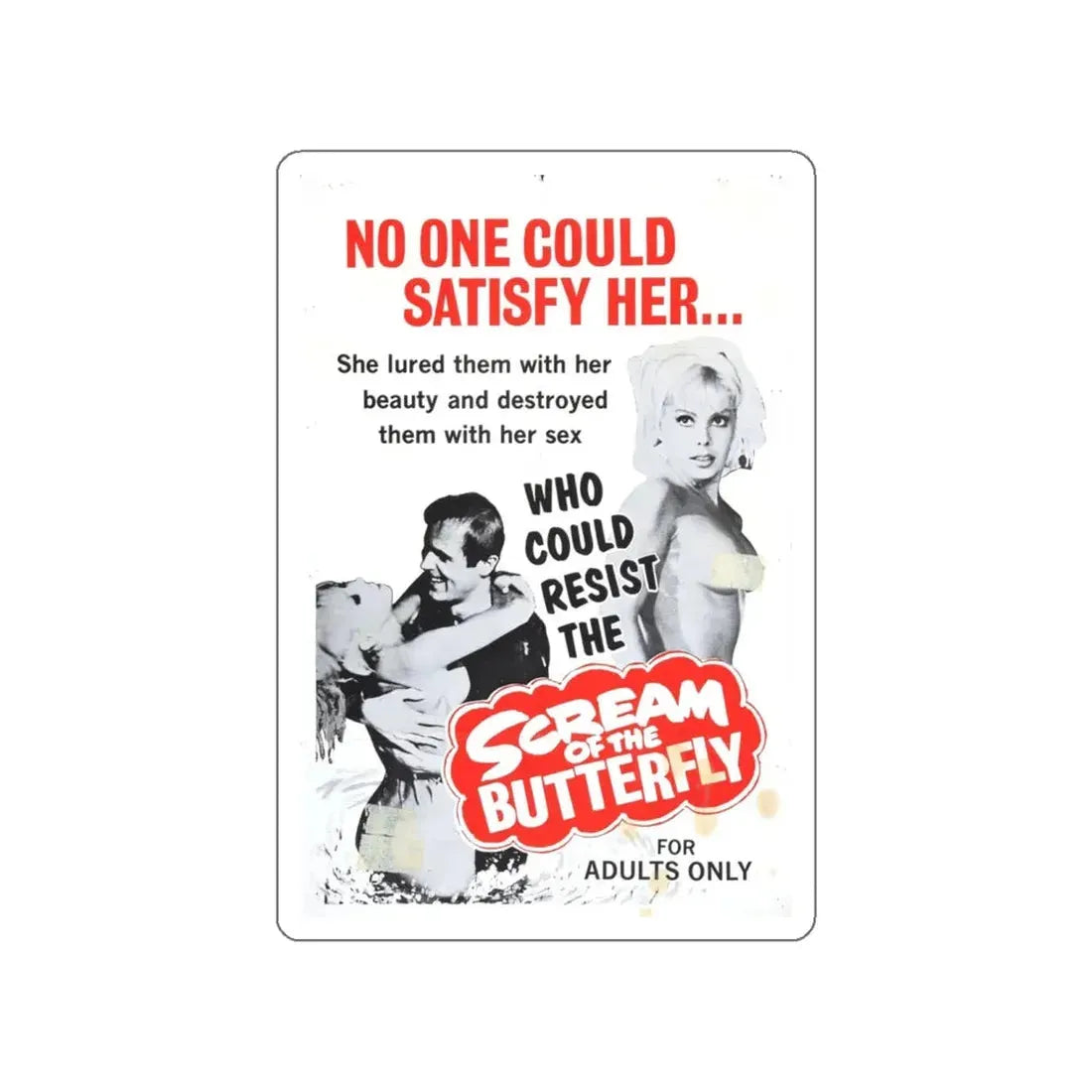 SCREAM OF THE BUTTERFLY 1965 Movie Poster STICKER Vinyl Die-Cut Decal 6 Inch - The Sticker Space