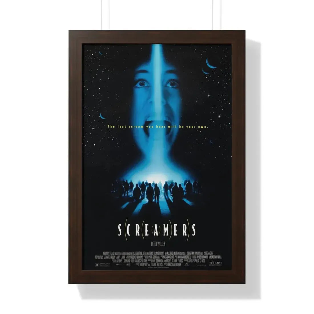 SCREAMERS 1995 - Framed Movie Poster 16″ x 24″ Walnut - The Sticker Space