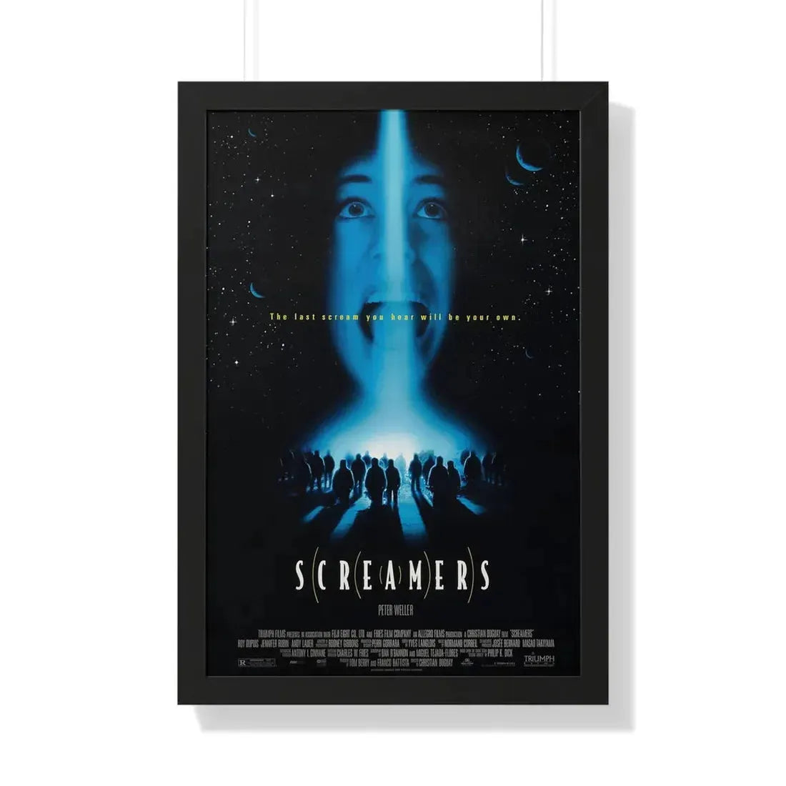 SCREAMERS 1995 - Framed Movie Poster 20" x 30" Black - The Sticker Space