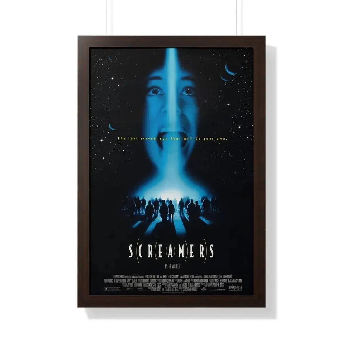 SCREAMERS 1995 - Framed Movie Poster 20" x 30" Walnut - The Sticker Space