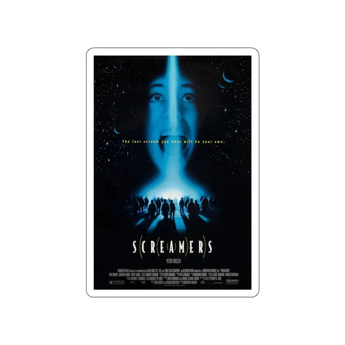 SCREAMERS 1995 Movie Poster STICKER Vinyl Die-Cut Decal 6 Inch - The Sticker Space