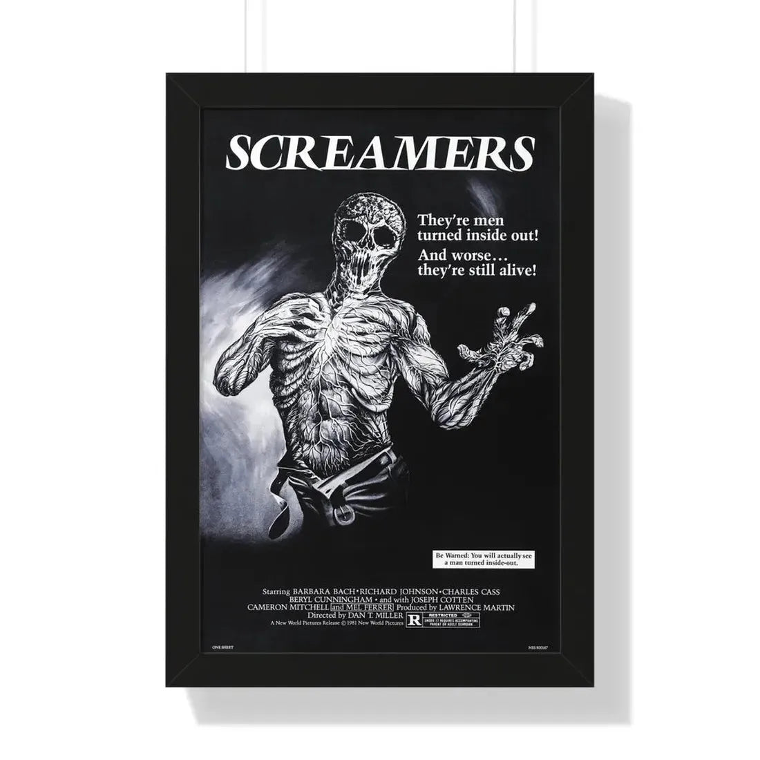 SCREAMERS (ISLAND OF THE FISHMEN) 1979 - Framed Movie Poster 16″ x 24″ Black - The Sticker Space