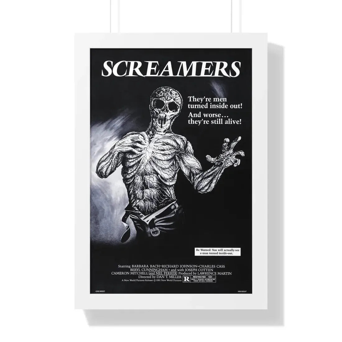 SCREAMERS (ISLAND OF THE FISHMEN) 1979 - Framed Movie Poster 16″ x 24″ White - The Sticker Space