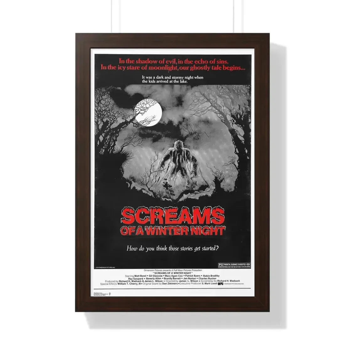SCREAMS OF A WINTER NIGHT 1979 - Framed Movie Poster 16″ x 24″ Walnut - The Sticker Space