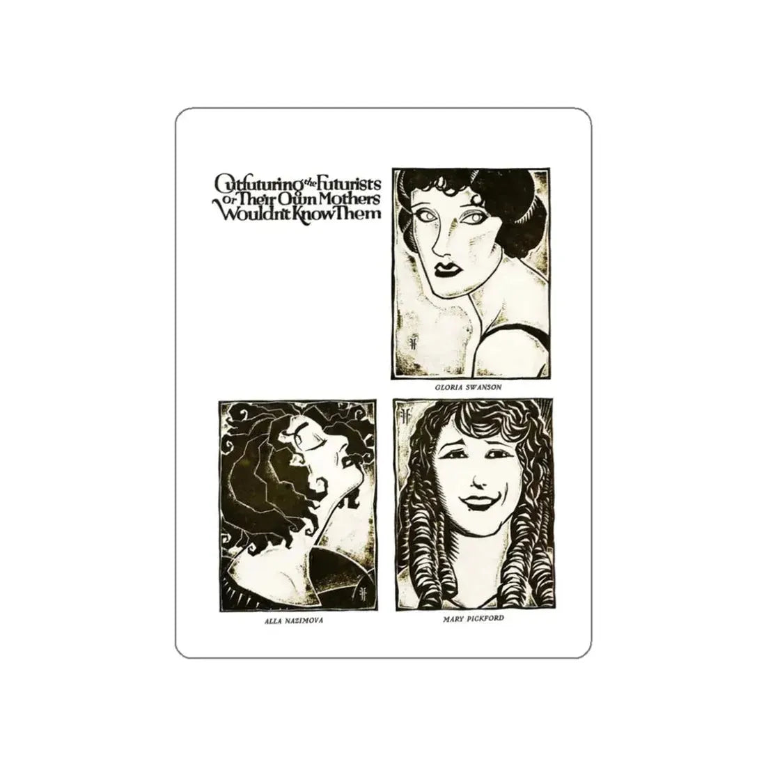 Screenland magazine illustration, December1921 (Magazine Illustration) STICKER Vinyl Die-Cut Decal White Die-Cut 3 Inch - The Sticker Space