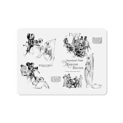 Screenland Visits Marion Davis, Screenland, November 1923 (Magazine Illustration) Refrigerator Magnet 2 Inch Die-Cut - The Sticker Space