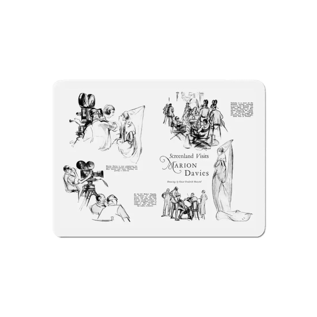 Screenland Visits Marion Davis, Screenland, November 1923 (Magazine Illustration) Refrigerator Magnet 6 Inch Die-Cut - The Sticker Space