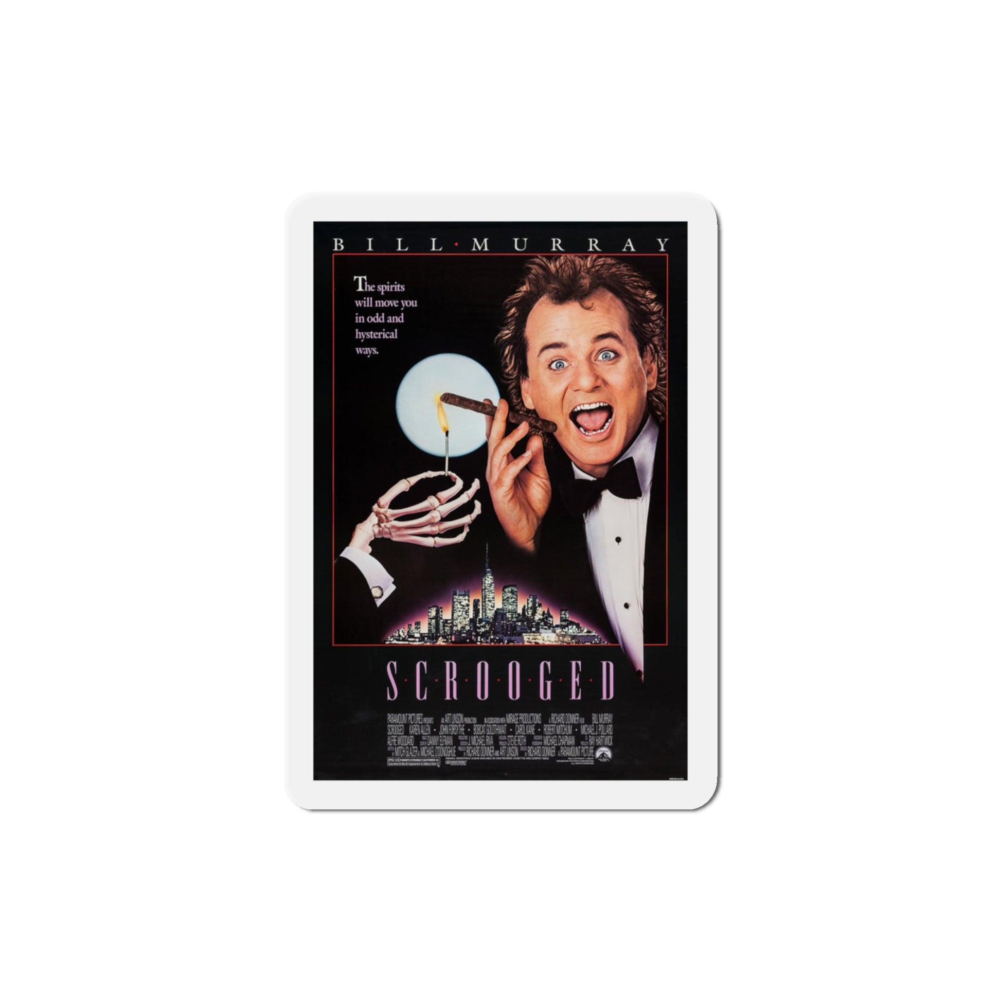 Scrooged 1988 Movie Poster Die-Cut Magnet-3" x 3"-The Sticker Space