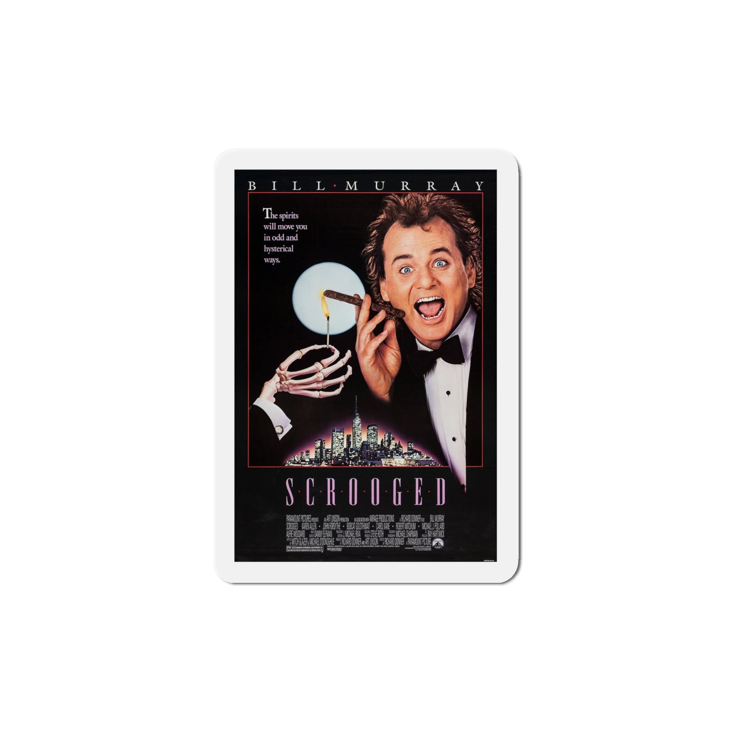 Scrooged 1988 Movie Poster Die-Cut Magnet-5" x 5"-The Sticker Space