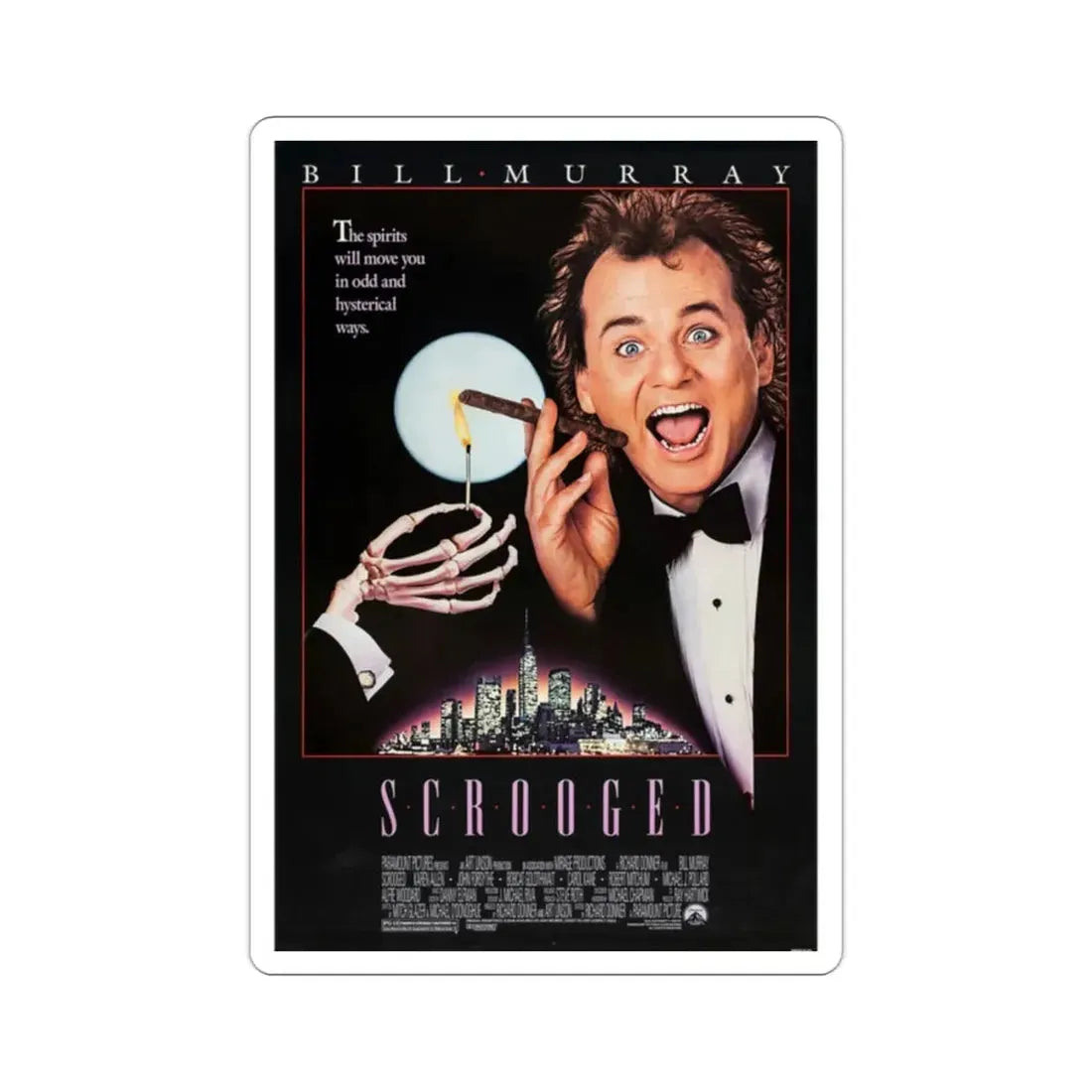 Scrooged 1988 Movie Poster STICKER Vinyl Die-Cut Decal 2 Inch - The Sticker Space