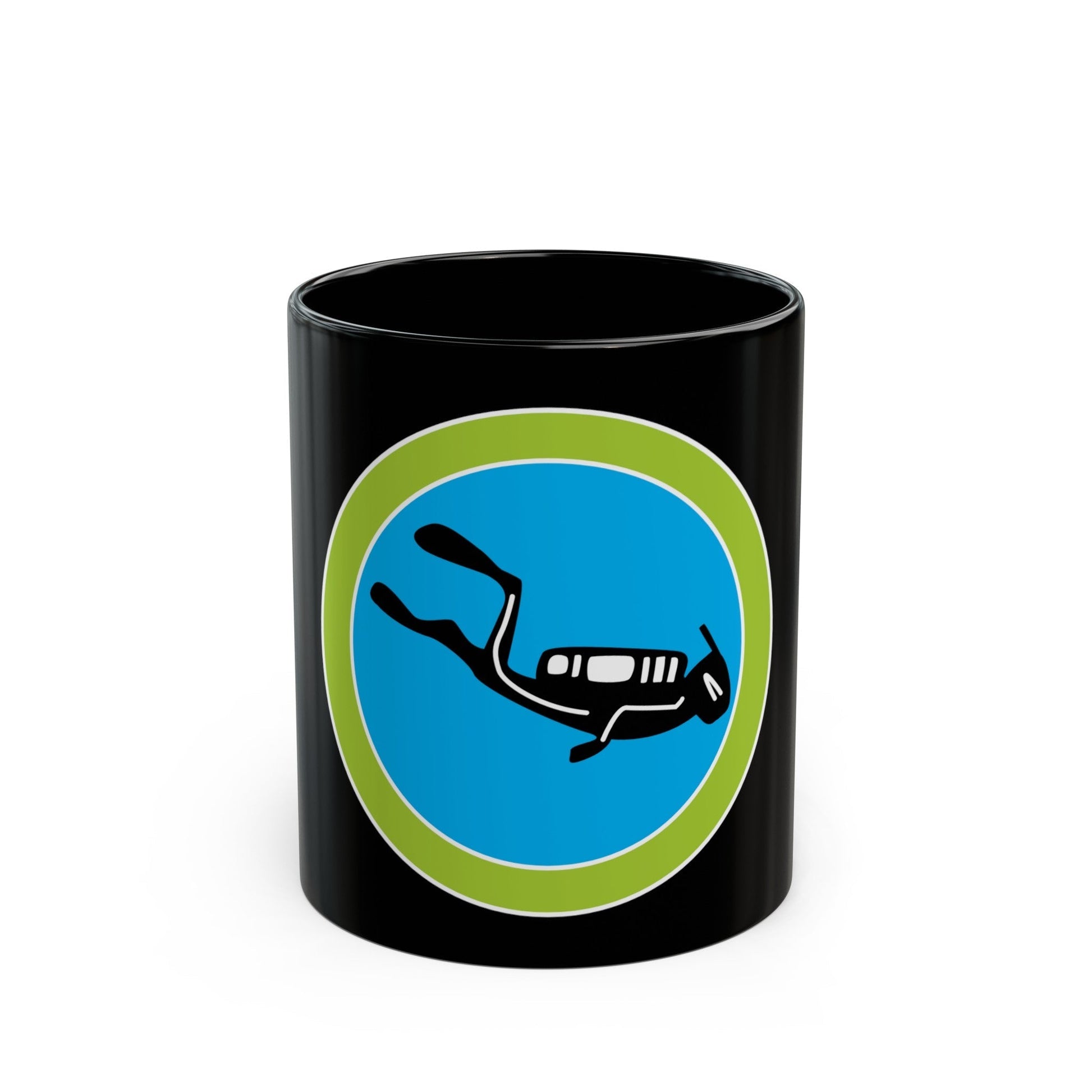 Scuba Diving (Boy Scout Merit Badge) Black Coffee Mug-11oz-The Sticker Space