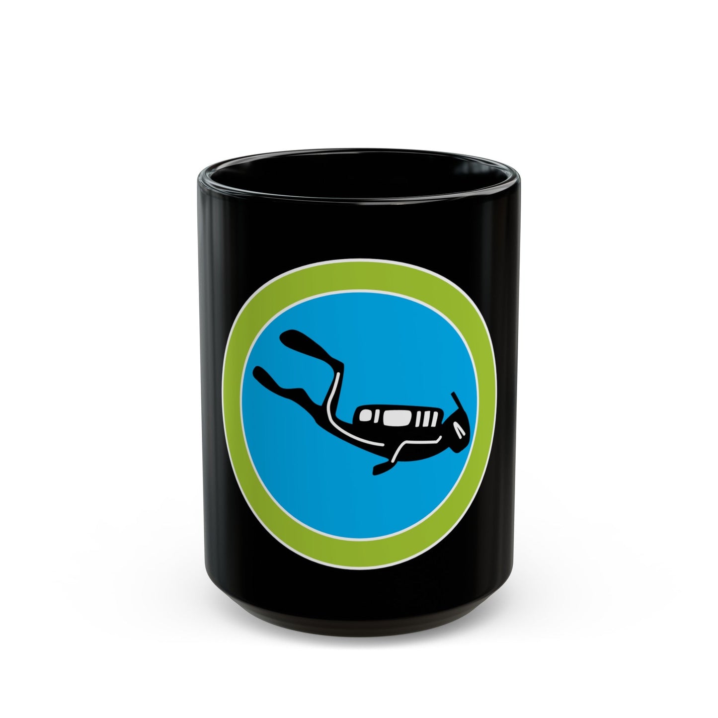 Scuba Diving (Boy Scout Merit Badge) Black Coffee Mug-15oz-The Sticker Space