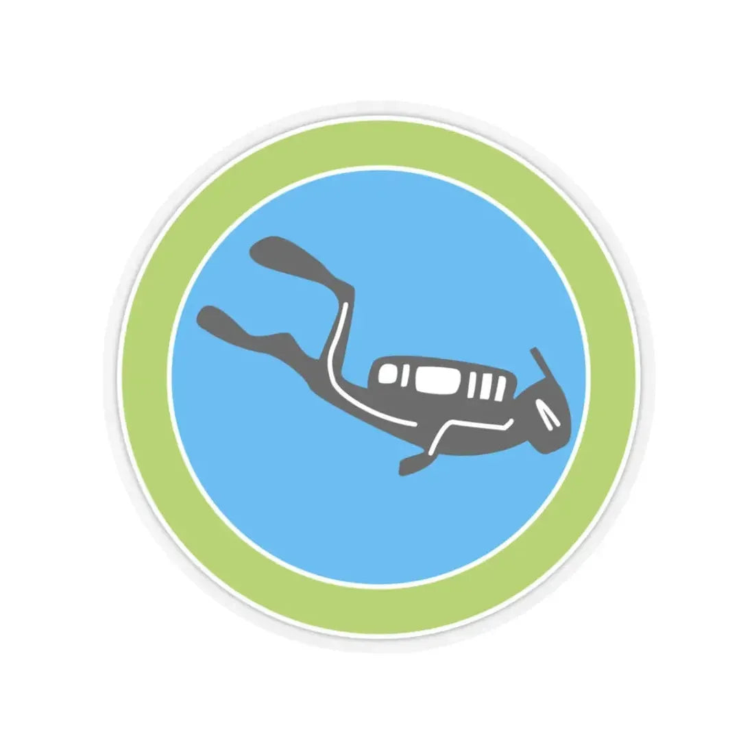 Scuba Diving (Boy Scout Merit Badge) STICKER Vinyl Kiss-Cut Decal 3 Inch Transparent - The Sticker Space