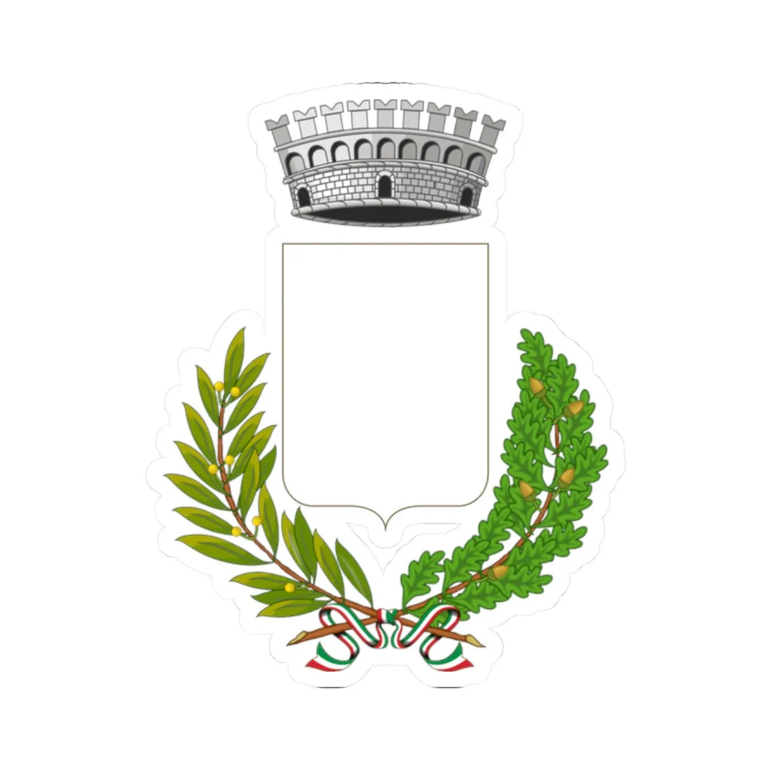 Scudovuotocomune (Italy) (Coat of Arms) STICKER Vinyl Kiss-Cut Decal 2 Inch White - The Sticker Space