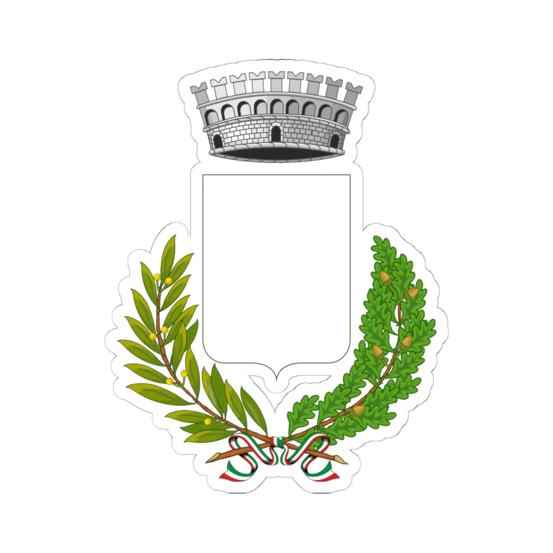 Scudovuotocomune (Italy) (Coat of Arms) STICKER Vinyl Kiss-Cut Decal 6 Inch White - The Sticker Space