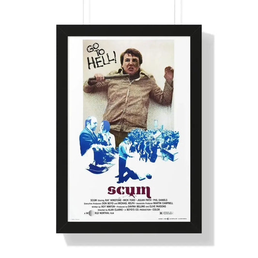 SCUM 1979 - Framed Movie Poster 16″ x 24″ Black - The Sticker Space