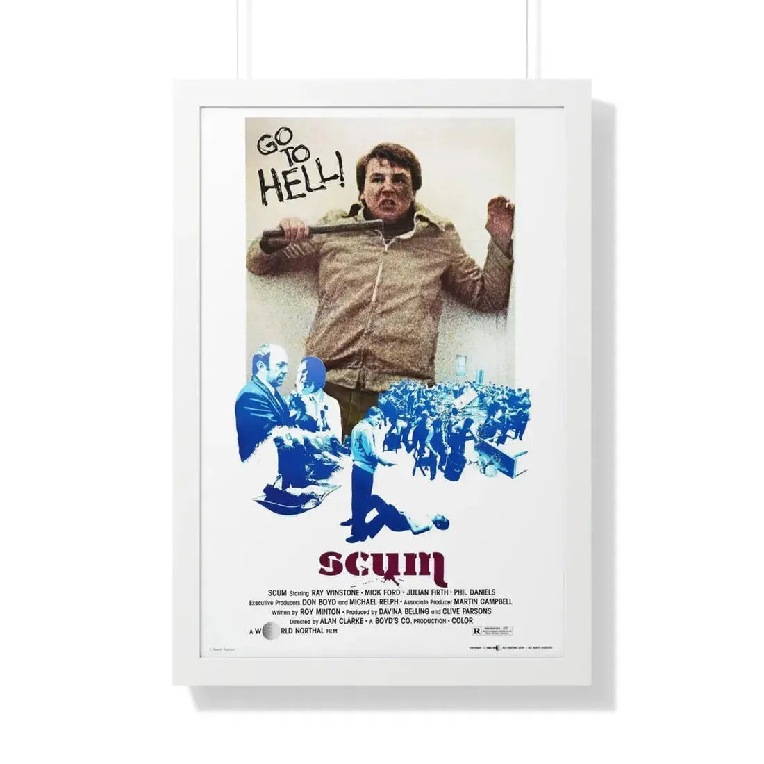 SCUM 1979 - Framed Movie Poster 20" x 30" White - The Sticker Space