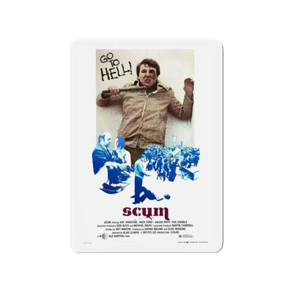 SCUM 1979 Movie Poster - Refrigerator Magnet 2 Inch Die-Cut - The Sticker Space