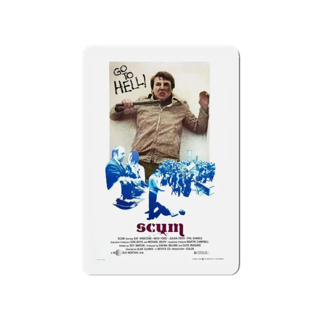 SCUM 1979 Movie Poster - Refrigerator Magnet 4 Inch Die-Cut - The Sticker Space