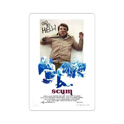 SCUM 1979 Movie Poster - STICKER Vinyl Kiss-Cut Decal 2 Inch White - The Sticker Space