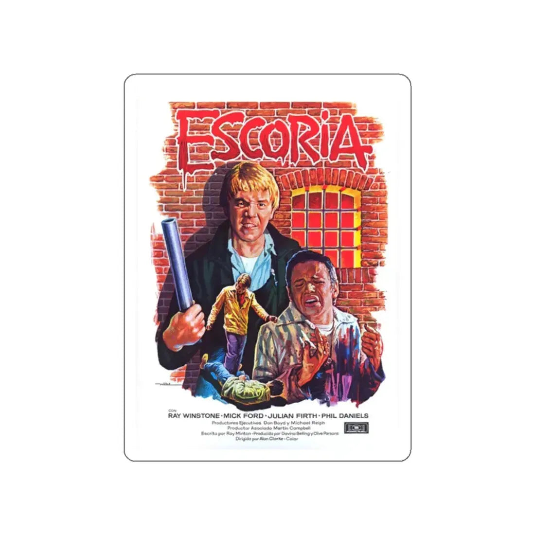 SCUM (2) 1979 Movie Poster STICKER Vinyl Die-Cut Decal 2 Inch - The Sticker Space