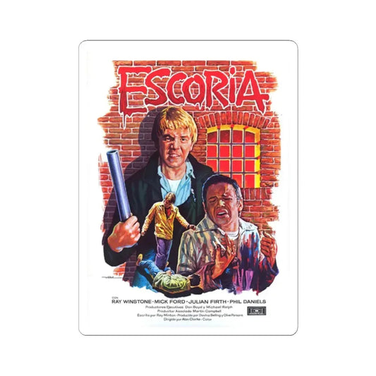 SCUM (2) 1979 Movie Poster - STICKER Vinyl Kiss-Cut Decal 2 Inch White - The Sticker Space