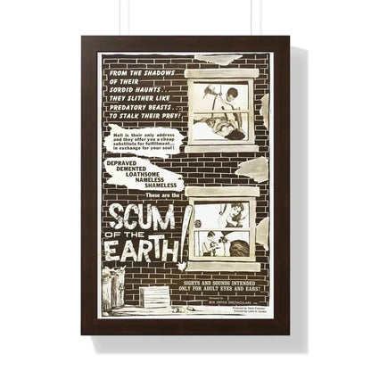 SCUM OF THE EARTH 1963 - Framed Movie Poster 16″ x 24″ Walnut - The Sticker Space
